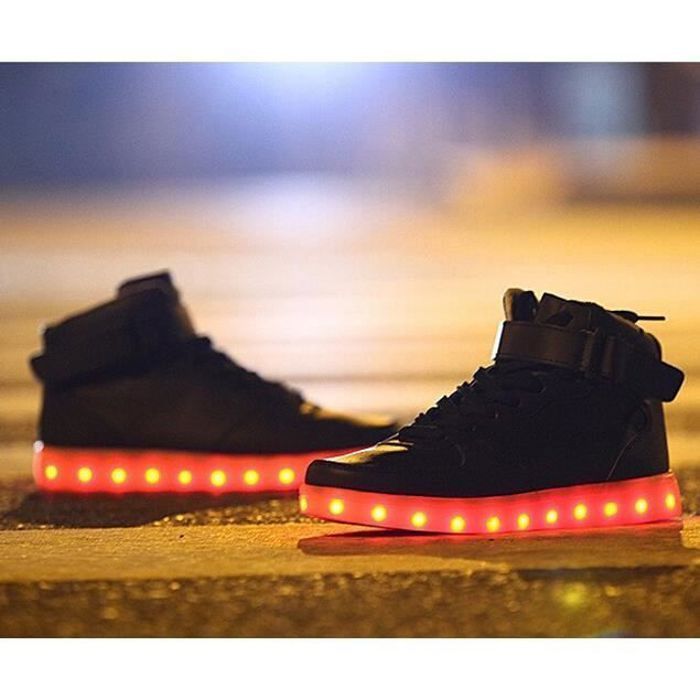 Chaussures Montante LED USB Rechargeable Couleurs BLANC Noir