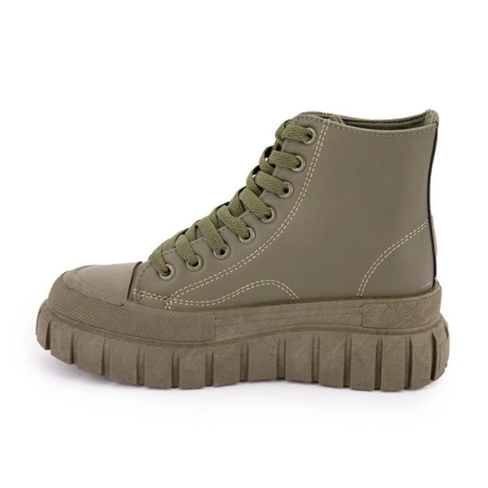 Basket femme montante lacet prima Femme MANOUKIAN Kaki