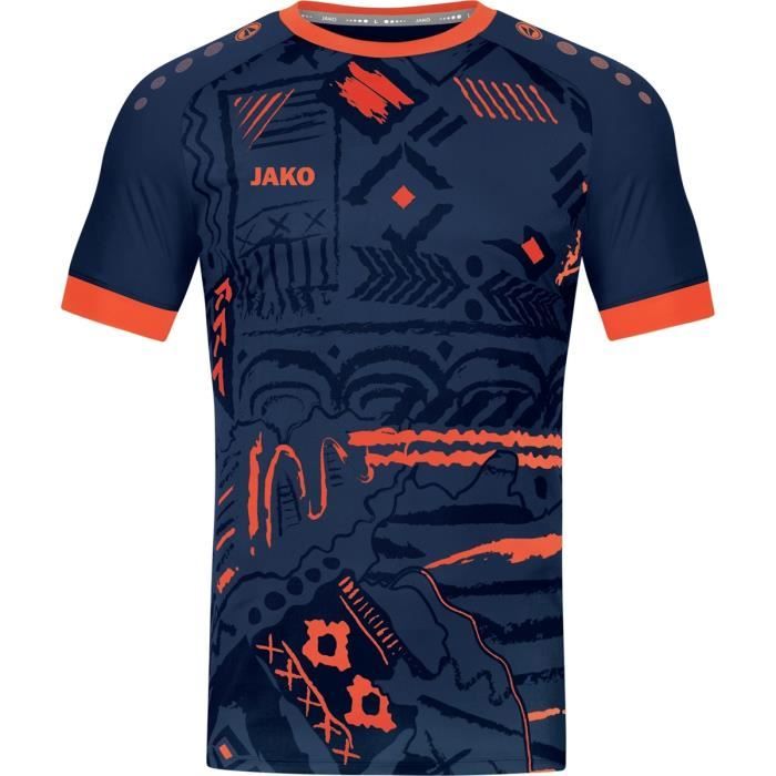 Maillot JAKO Tropicana Homme – Design Rétro Blanc/Gris Argenté, Polyester Recyclé Respirant, Coupe Moulante Taille M