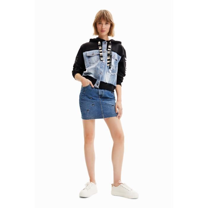 Mini jupe jeans femme Desigual Mickey Mouse bleu XS Bleu Cdiscount Pret a Porter