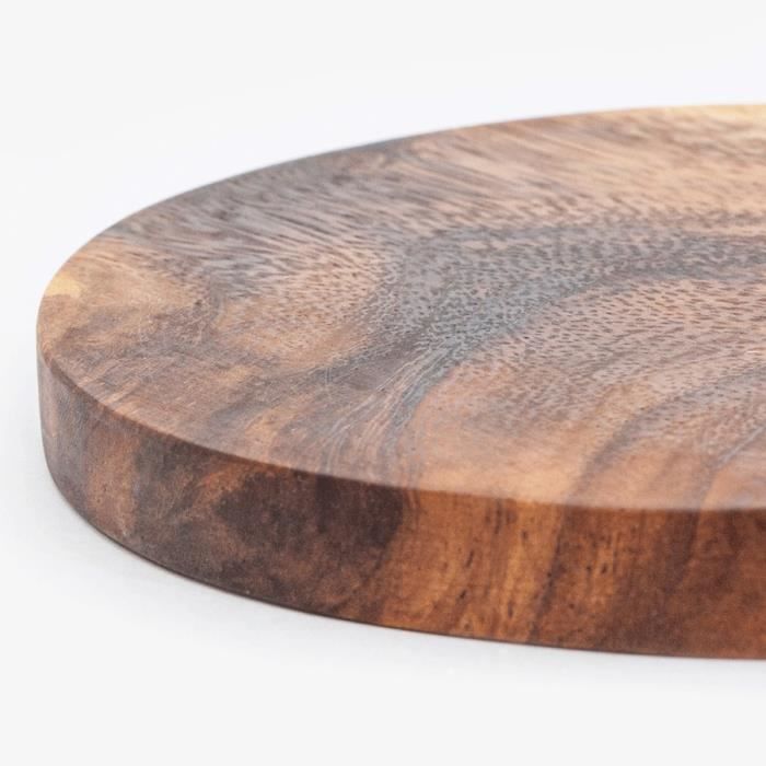 Dessous de plat magnétique en bois d'acacia