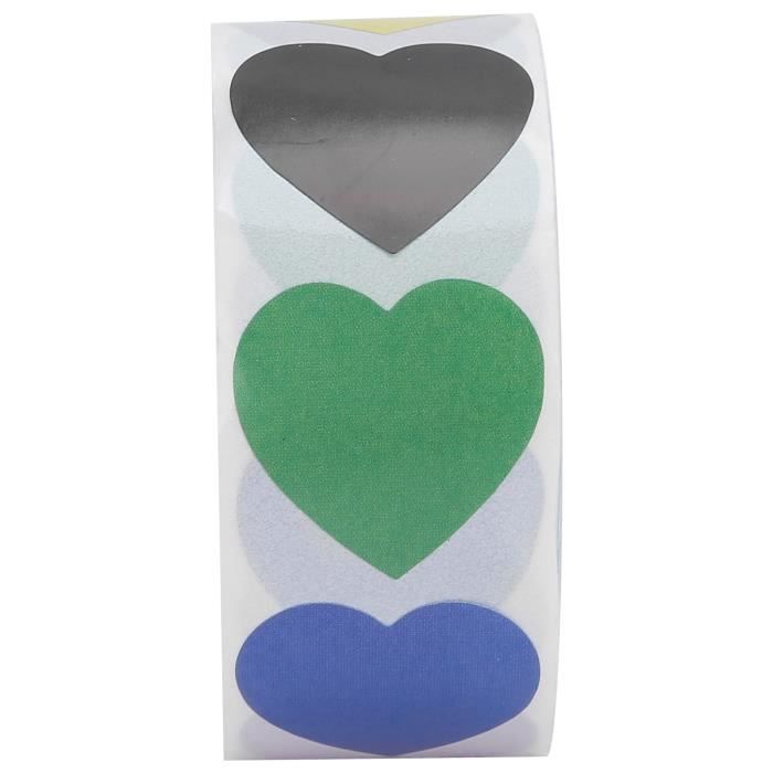 Tbest Étiquette en forme de cœur Autocollant Forme de Coeur Stickers  Adhésifs pour Album Bloc-notes Bricolage Emballage Cadeau