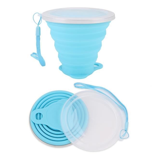 MEYAGOT Lot De 2 Tasses Pliantes En Acier Inoxydable 450ml - Tasse Télescopique Camping Randonnée