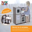 Cuisine enfant en bois - BABY VIVO - Toni - Robinet mobile - Four et plaque de cuisson - Accessoires-2