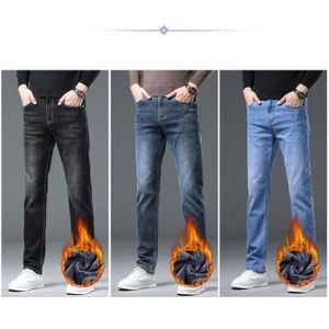 Jean Classique Polaire Pour Homme, Pantalon D'hiver En Denim, Épais
