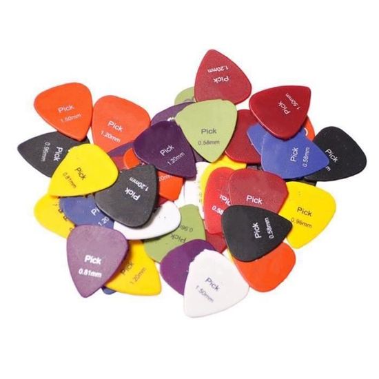 Boîte à médiators en forme de guitare avec étui en bois d'olivier - Accessoires de guitare plats pour guitare électrique et classique