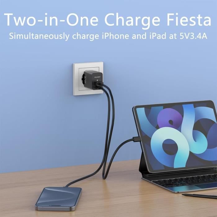 Adaptateur Secteur USB 2.1A Blanc Pour IPhone - Charge Rapide IPhone 11, XR, XS Max