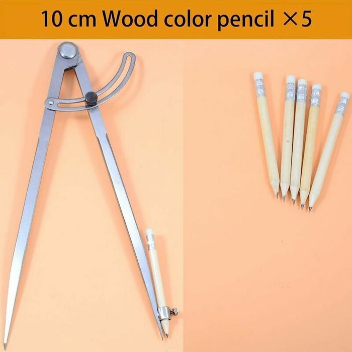 Compas pointu de 300 mm crayon marqueur avec porte-crayon pour cercles ...