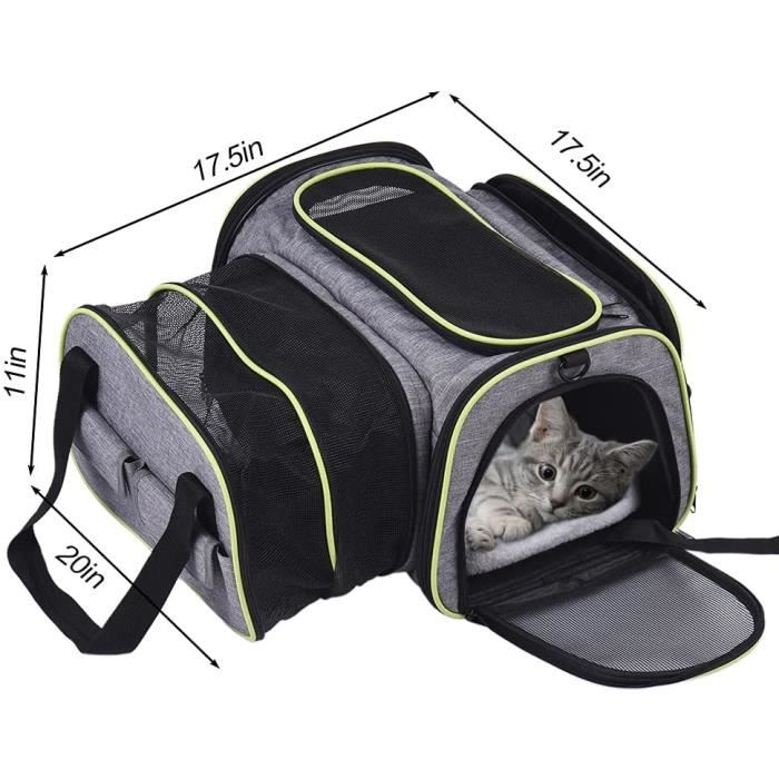 Sac de Transport Chat Chien Panier Transport Chaton Chiot pour Voyage Avion  Homologué Pliable(46 * 26 * 28CM Gris foncé) 273290 - Cdiscount