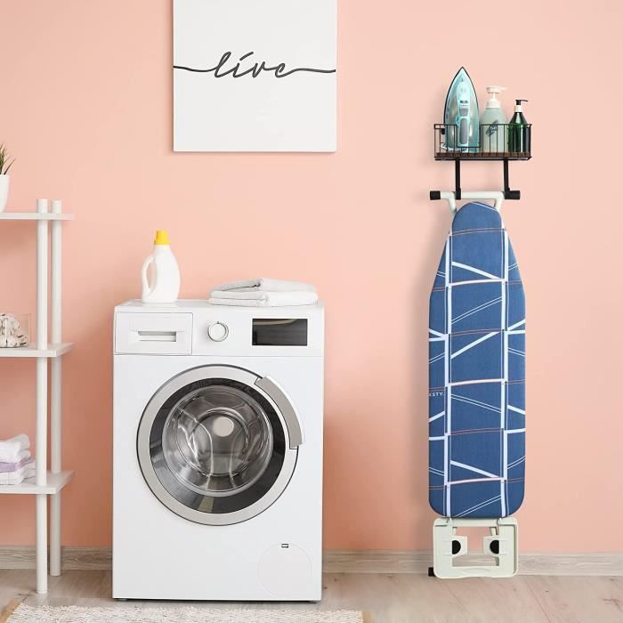 Support Mural Pour Planche à Repasser Pour Buanderie - Panier De Rangement Crochets Amovibles Planche A Repasser En Forme De T V