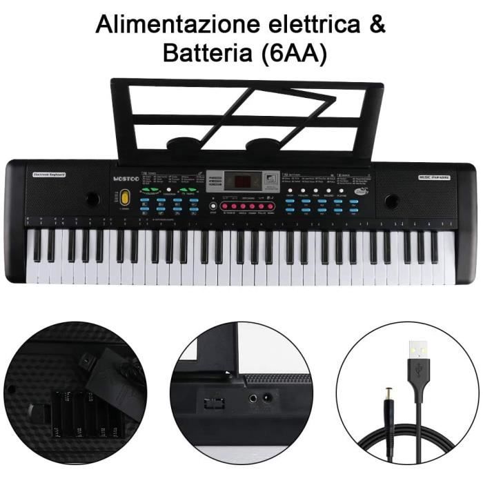 Clavier électronique 61 touches avec écran d'affichage numérique pour  enfant, piano électrique multifonctionnel avec interface de microphone pour  Mayor Inner - AliExpress