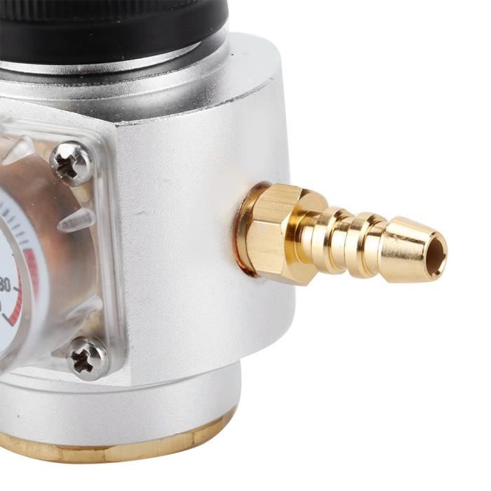 Régulateur de pression de CO2, 2 en 1 mini régulateur de gaz co2 Manomètre  de pression de soude avec adaptateur de 3/8 po à Tr21.4 pour Sodastream