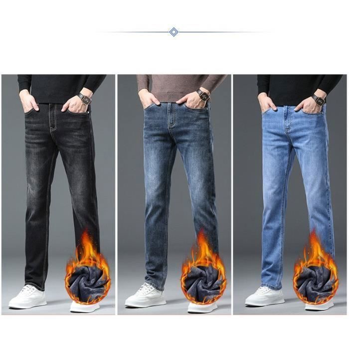 Pantalon jean doublé polaire homme shop