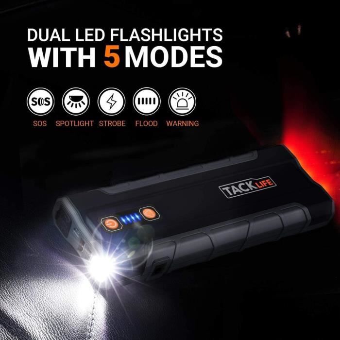 Démarreur de Batterie de Voiture 1000 A TACKLIFE, Booster de Démarrage Portable 18000mah avec écran LCD - T8 MAX - Cdiscount Auto Démarreur de Batterie de Voiture 1000 A TACKLIFE, Booster de Démarrage Portable 18000mah avec écran LCD - T8 MAX - Cdiscount Auto