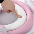 LUXS Siège de toilette échelle avec marches WC siège pot Entraîneur de bébé enfant Rose-3