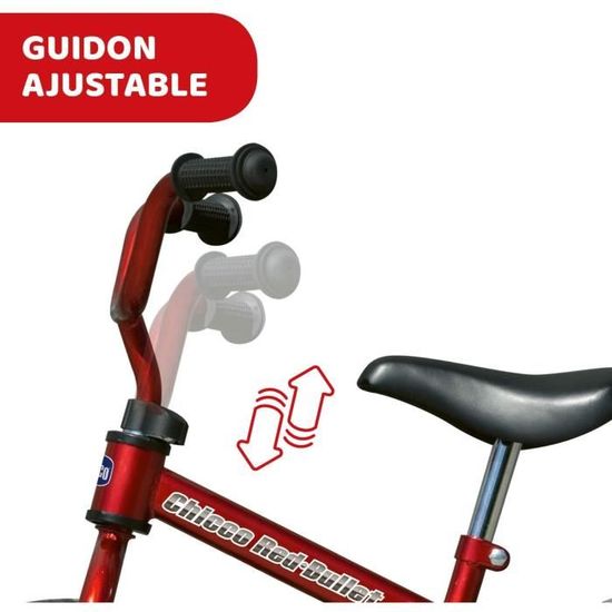Draisienne Chicco Pour Enfants 2-5 Ans - Vélo Sans Pédales Réglable, Rouge, 25 Kg Max