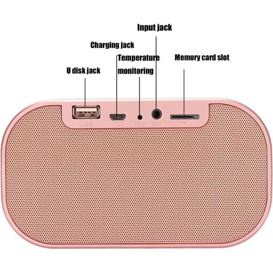 Fyearfly Radio-réveil numérique, Radio-réveil Multifonction FM Radio-réveil  numérique avec Haut-Parleur Bluetooth pour la Chambre à Coucher(Or Rose)
