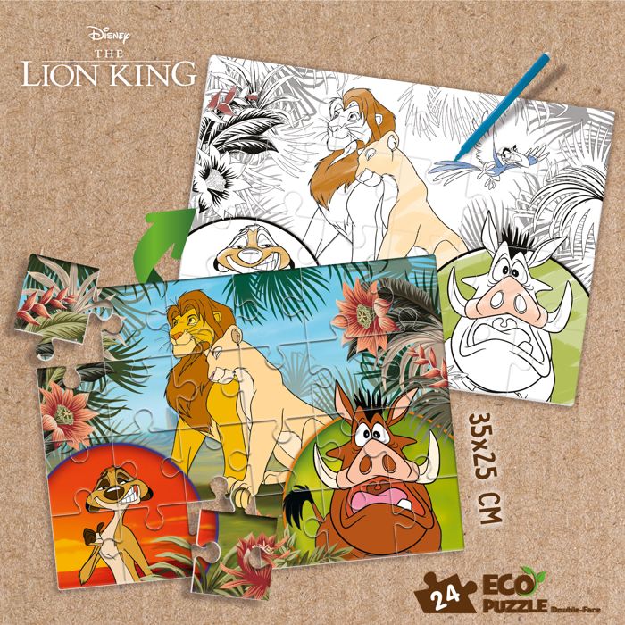 Puzzle - LISCIANIGIOCHI - Lion King - 24 pièces - double face ...
