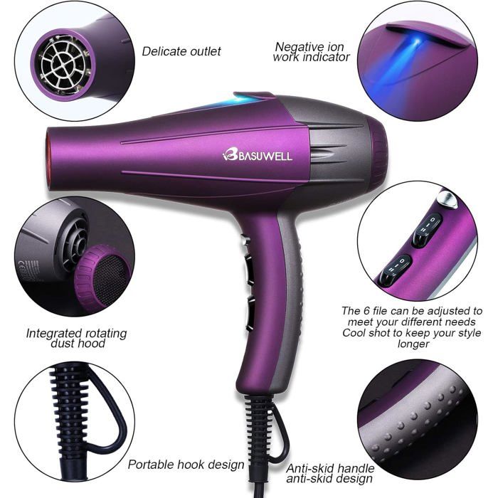 Sèche Cheveux Professionnel 2100W, Ionique/Infrarouge Iointain Salon — free download