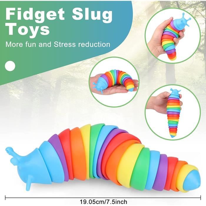 Jouet Fidget Flexible 3D pour enfants, 6.1 pouces, chenille, coccinelle,  ventouse, Dragon, ver, Anti-anxiété, sensoriel