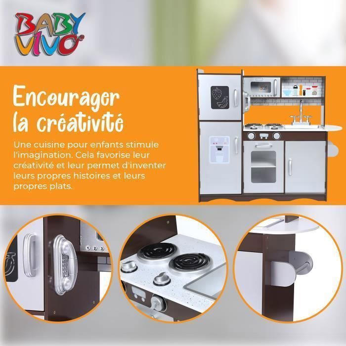 Baby Vivo Cuisine Enfant En Bois - Bruno avec tableau en Blanc, MA Trading