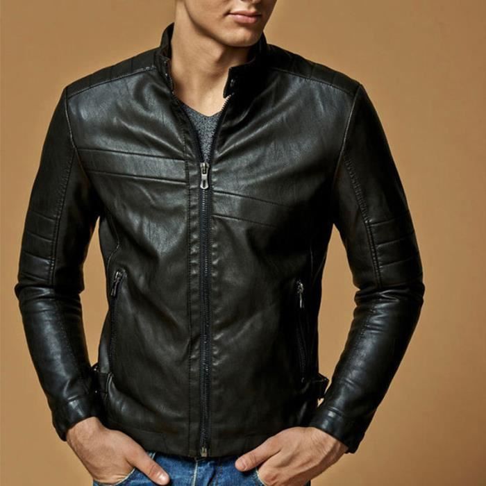 Veste cuir slim homme store