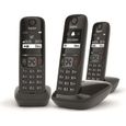 Téléphone Fixe AS690 Trio Noir - GIGASET - Mains-libres performant HSP™ - Blocage d'appels efficace-0