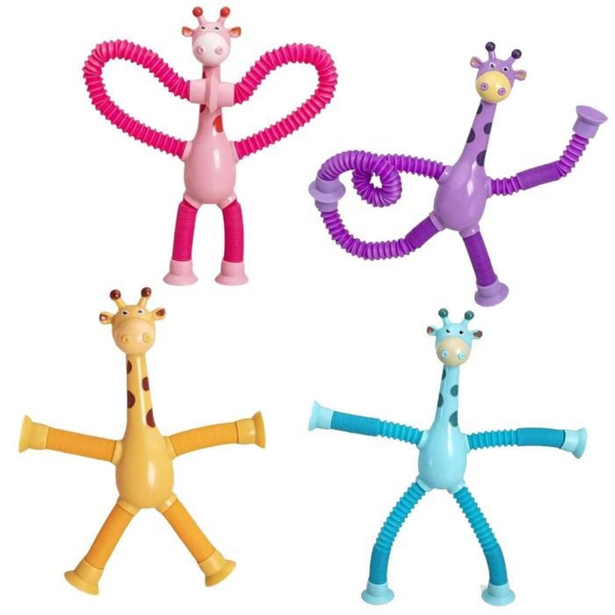 Jouets à ventouse girafe 4pcs de jouets girafe à ventouse télescopique