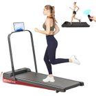 BLEOSAN Tapis de Marche Tapis de Course Inclinable Pente 4% Vitesse 1-10km/h Gris Moteur 750W Télécommande