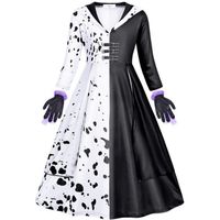 Robe de Sorcière Noire et Blanche Kuila pour Fille - AMZBARLEY - Halloween Cosplay Âge 5-15 ans