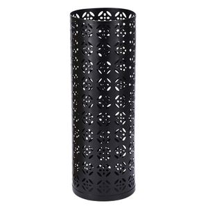 Nurnesy Porte-parapluie élégant en métal – Support rond autonome pour décoration d'entrée, de maison, d'hôtel et de bureau – Bac de rangement creux (M