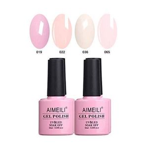 Aimeili Soak Off Uv Led Rose Pastel Vernis à Ongles Gel Semi Permanent Lot Color Mix Multi Colored Set Ensemble De Couleurs 4 X 10