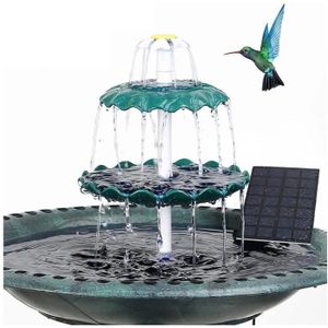 FONTAINE DE JARDIN Bain d'oiseaux à 3 niveaux avec pompe solaire 3W, fontaine solaire détachable à monter soi-même et adaptée au bain d'oiseaux,