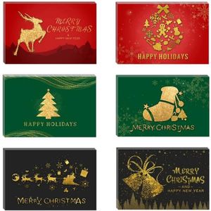 carte-cadeau de Noël avec Paillettes dorées 24 pcs Enveloppes 24 pcs carte de noël originale pliée 24 Aotocollants Carte de Remerciement Carte de Voeux Pour Noël et Nouvel An Cartes de Noël