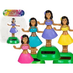 moonshop 3PCS Danseuse Hawaienne Voiture Qui Bouge Décoration De Voiture Solaire Beauté Jupe Balançoire Pièce Poupée Danse Jouet Bureau Fournitures Maison Décoration Intérieure 