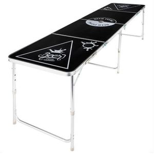 TABLE MULTI-JEUX MOH - HI Table de bière-pong pliable réglable en hauteur Noir