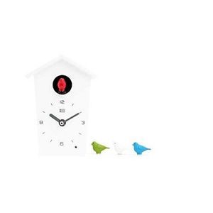 Horloge à Coucou Blanche Moderne - Oiseau Animé Et Design élégant Pour Décor Mural
