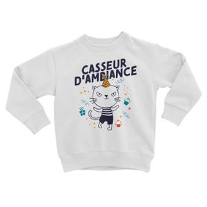 SWEATSHIRT Sweatshirt Enfant Chat Casseur d'Ambiance Dessin I