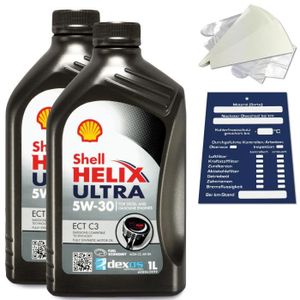 HUILE MOTEUR 2 litres d'huile moteur originale Shell Helix Ultra ECT 5W30 C3 550042845 ACEA 03 SET