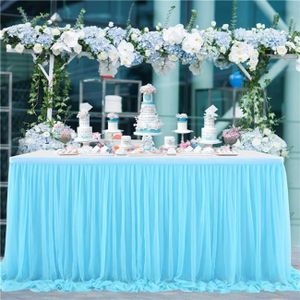 blanc baptême fête 73 x 426 cm réutilisable takestop® Jupe pour nappe avec bord adhésif pour fête diplôme mariage 