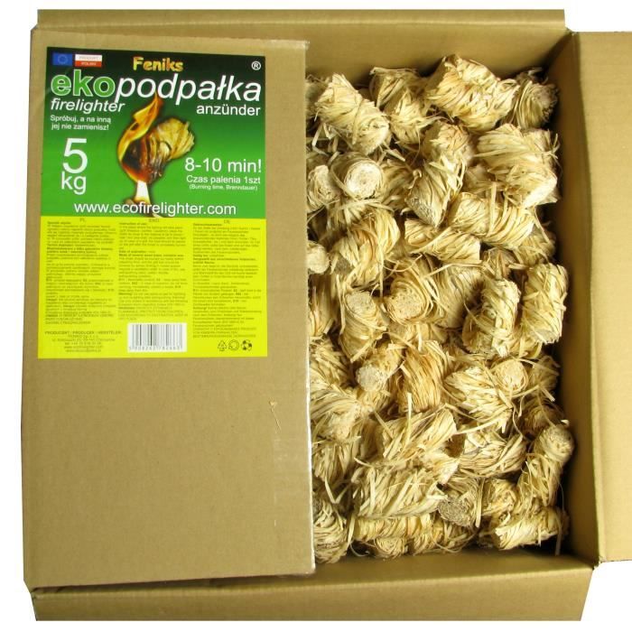 Allume-feux écologiques sac 2 kg laine de bois avec paraffine (breveté)