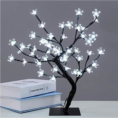 Arbre Lumineux Led 48led Lampe Fleurs De Cerisier 45 Cm Lumiere