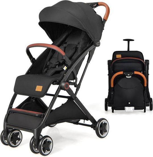 Pare-Soleil Poussette Pliable Universel WYFCR – Toit Ventilé + Fenêtre D’Observation, Imperméable – Gris