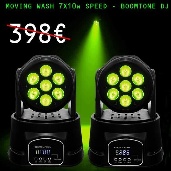 PACK de 2 Lyres Wash 7X10W BOOMTONE DJ puissantes  RGBW - JEUX DE LUMIERES DMX - PA DJ SONO MIX idéal soirée dansante mariage