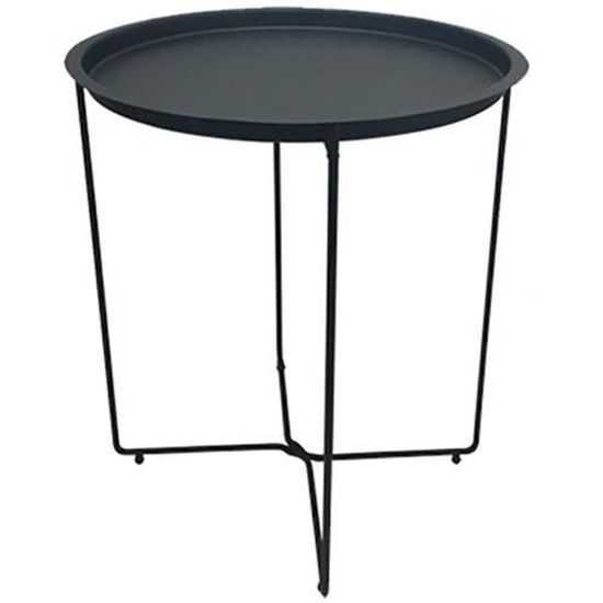 Table en Métal Ronde Pliante - Plateau Amovible ...