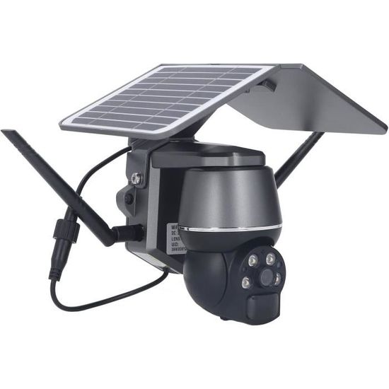 Caméra Sécurité Solaire 4K PTZ 360° - 3 Objectifs, Vision Nocturne Couleur, Détection PIR - V380 Pro