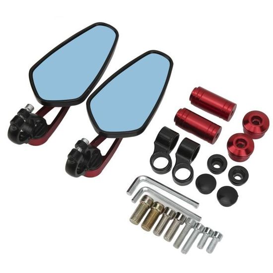 Mintice 2 Pièces Rouge Universel Rétroviseur Latéral De Moto Miroir Scooter Rétroviseurs Latéraux 8mm / 10mm Boulons Filetés Bicyclette
