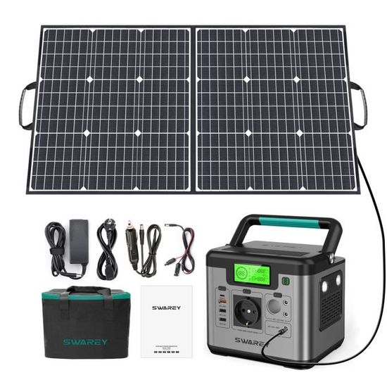 Centrale électrique portable 1200W + panneau solaire 210W
