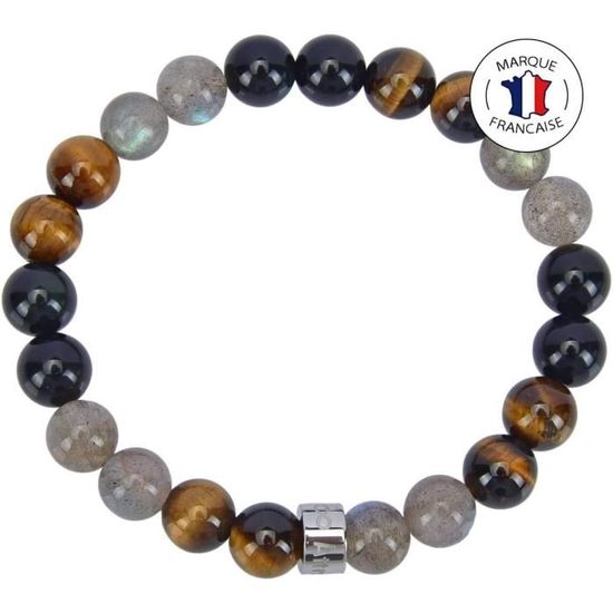 Bracelet zen hématite, oeil de tigre et obsidienne. Elégance et beauté Bracelet zen hématite, oeil de tigre et obsidienne. Elégance et beauté