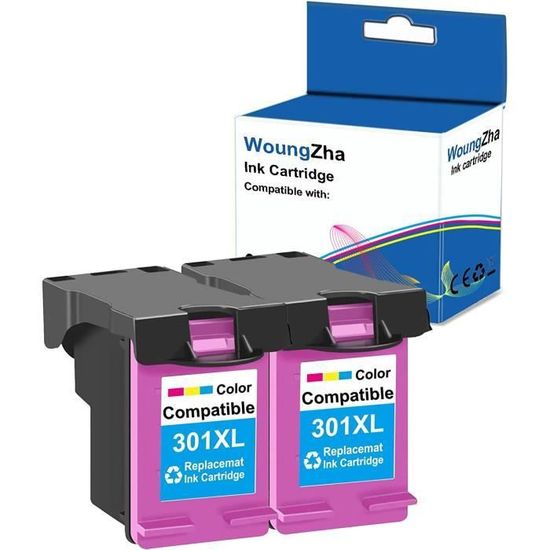 Cartouches D'encre Compatibles HP 301XL - 1 Couleur + 2 Noirs, Remanufacturées, Pour Deskjet 1510 Etc.